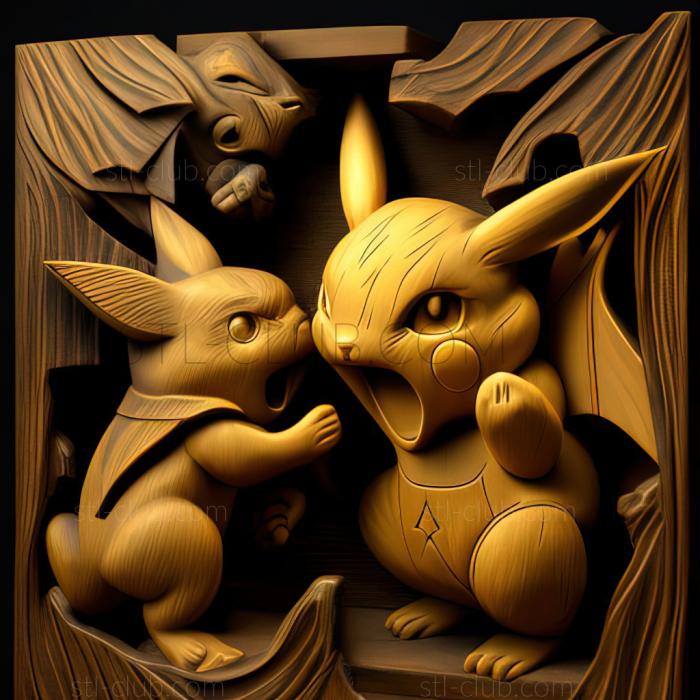 3D model Bound For Trouble Pikachu VS Nyarth (STL)